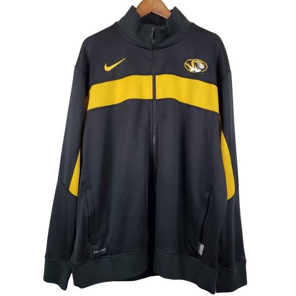 Nike Full Zip Jacket Mock Neck Black Gold - XL - Picture 1 of 5